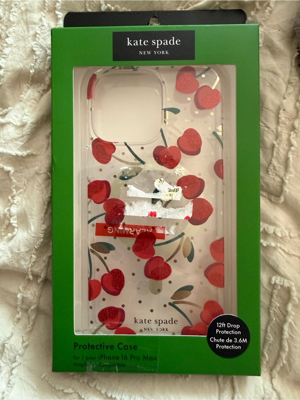 kate spade Clear Cherry iPhone Case with Red & Green Accents